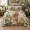 Daisy Cottage Doodle Goldendoodle Cottage Floral Quilt Set