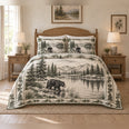 Black Bear Lakeside Country Toile Quilt Set
