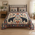 Fraktur Bloom Black Bear Folk Garden Quilt Set