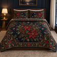 Midnight Botanical Christmas Quilt Set