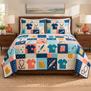 Scrub Pocket Patchwork Nurse Quilt Set, front bedroom view
