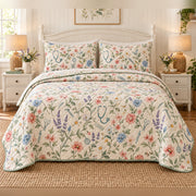 Cottage Care Botanical Nurse Quilt Set, front bedroom view