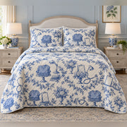 Nurse Garden Toile Quilt Set, front bedroom view
