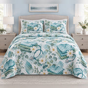Calm Care Watercolor Nurse Quilt Set, front bedroom view