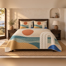 Mediterranean Horizon Coastal Quilt Set