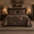 Burgundy Night Garden French Country Quilt Set