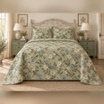 Sage Songbird Garden French Country Quilt Set