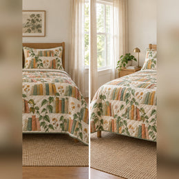 Sunlit Botanical Bookshelf Quilt Set