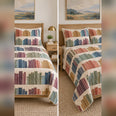 Muted Rainbow Bookshelf Quilt Set