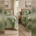 Sage Topographic Fairways Golf Quilt Set