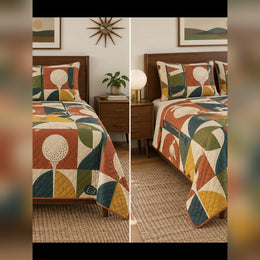Terracotta Midcentury Golf Quilt Set