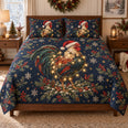 Christmas Lights Rooster Quilt Set