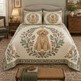 Sage Wreath Goldendoodle Quilt Set