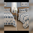 Indigo Piano Block Print Quilt Set