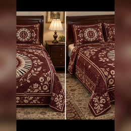 Burgundy Music Medallion Piano Quilt Set