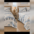 Coastal Blue Piano Quilt Set