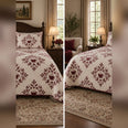 Burgundy Coffee Medallion Quilt Set