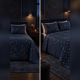Midnight Abstract Star Map Quilt Set