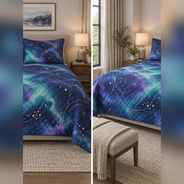 Watercolor Aurora Constellation Quilt Set