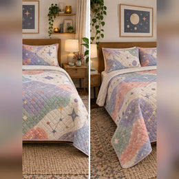 Pastel Cosmic Constellation Quilt Set