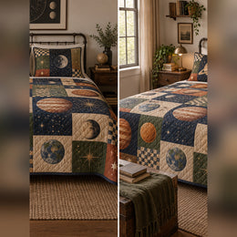 Heirloom Planetary Patchwork Print Quilt Set