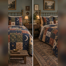 Heirloom Celestial Patchwork Print Quilt Set