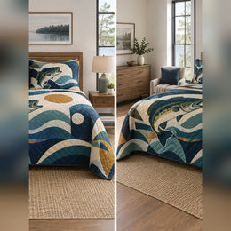 Modern Geometric Bass Quilt Set