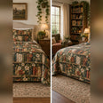 Vintage Botanical Library Quilt Set