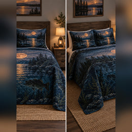 Moonlit Bass Lake Quilt Set