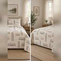 Minimal Library Lines Quilt Set