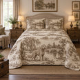 Riverside Doodle Goldendoodle Country Toile Quilt Set