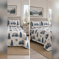 Indigo Camper Block Print Quilt Set