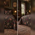 Dark Cottage Floral Quilt Set