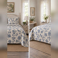 Indigo Cottage Garden Block Print Quilt Set