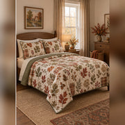 Autumn Cottage Garden Quilt Set, angled cottagecore bedroom bedroom view