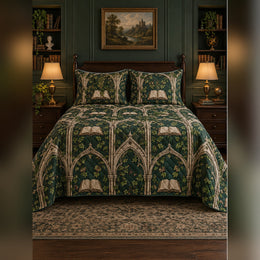 Forest Green Scholarly Arch Quilt Set