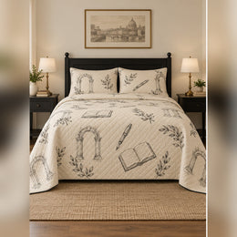 Minimal Charcoal Academia Quilt Set