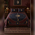 Burgundy Celestial Geometry Quilt Set