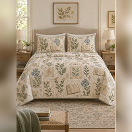 Light Academia Botanical Quilt Set