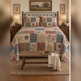 Heirloom Farmhouse Patchwork Print Quilt Set