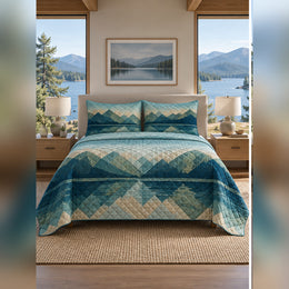 Lake Reflection Geometric Quilt Set