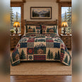 Mountain Cabin Patchwork Print Quilt Set