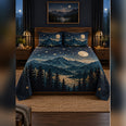 Midnight Mountain and Stars Quilt Set