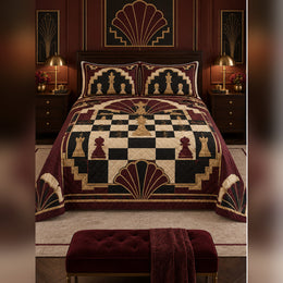 Art Deco Chess Quilt Set
