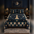 Midnight Celestial Chess Quilt Set