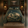 Forest Dragon and Books Quilt Set