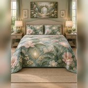 Luminous Magical Garden Quilt Set, front fantasy reading bedroom view