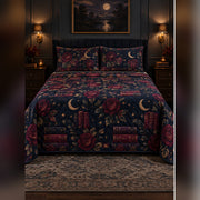 Midnight Romance Books Quilt Set, front romance reading bedroom view