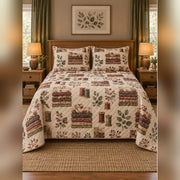 Cozy Fabric Stash Quilt Set, front quilting bedroom view