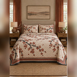Woodblock Inspired Cherry Blossom Quilt Set